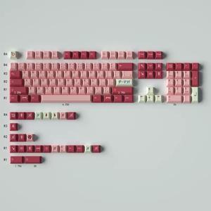 Mechanical Keyboard Keycaps Darling Pink colour PBT heat-sublimation keycaps 129 key set Cherry Height