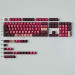 Mechanical Keyboard Keycaps Strawberry Bear Colours PBT heat-sublimation keycaps 129 key set Cherry Height