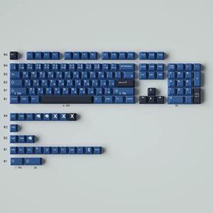 Mechanical Keyboard Keycaps blue PBT heat-sublimation keycaps 129 key set Cherry Height