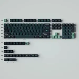 Mechanical Keyboard Keycaps Terror Below cyan PBT heat-sublimation keycaps 129 key set Cherry Height