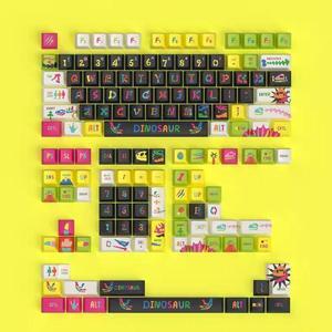 Mechanical Keyboard Keycaps Colorful Bone Gas Dragon PBT heat-sublimation keycaps 146 key set Cherry Height
