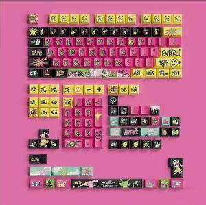 Mechanical Keyboard Keycaps scrawl PBT heat-sublimation keycaps 146 key set Cherry Height