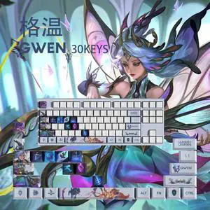 League of Legends keycap Gwen PBT heat-sublimation keycaps 30key OEM Height