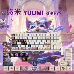 League of Legends keycap Yuumi PBT heat-sublimation keycaps 30key OEM Height