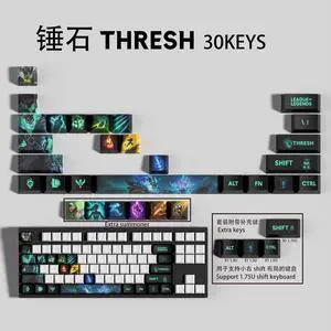 League of Legends keycap Thresh PBT heat-sublimation keycaps 30key OEM Height