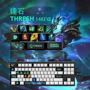 League of Legends keycap Thresh PBT heat-sublimation keycaps 14key OEM Height