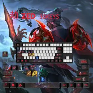 League of Legends keycap Zed PBT heat-sublimation keycaps 30key OEM Height