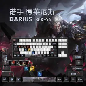 League of Legends keycap Darius PBT heat-sublimation keycaps 30key OEM Height