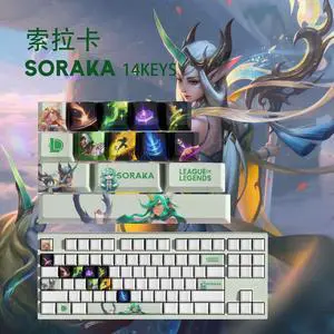 League of Legends keycap Soraka PBT heat-sublimation keycaps 14key OEM Height