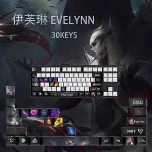 League of Legends keycap Evelynn PBT heat-sublimation keycaps 30key OEM Height
