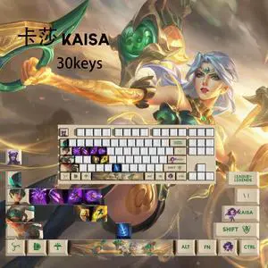League of Legends keycap Kaisa PBT heat-sublimation keycaps 30key OEM Height