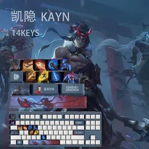 League of Legends keycap Kayn PBT heat-sublimation keycaps 14key OEM Height