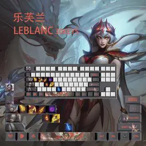 League of Legends keycap LeBlanc PBT heat-sublimation keycaps 30key OEM Height