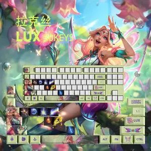 League of Legends keycap Luxanna Crownguard PBT heat-sublimation keycaps 30key OEM Height
