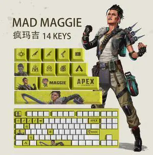 APEX keycap MAD MAGGIE PBT heat-sublimation keycaps 14key OEM Height