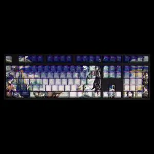 Genshin Impact Xianyun translucency PBT heat-sublimation keycaps 108key Cherry Height