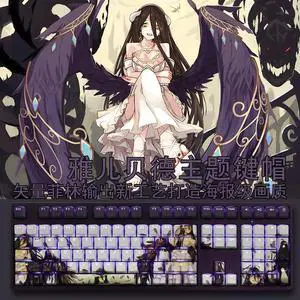 overlord Albedo translucency PBT heat-sublimation keycaps 108key Cherry Height