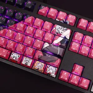 Rabbit Hole translucency PBT heat-sublimation keycaps 108key Cherry Height