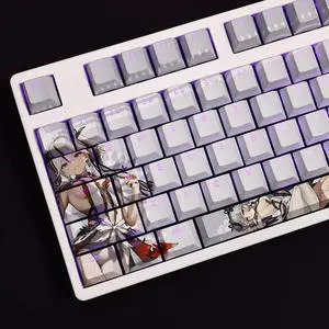 WuWa Camellya translucency PBT heat-sublimation keycaps 108key Cherry Height