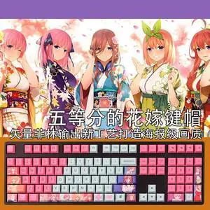 The Quintessential Quintuplets All-female character Light tight PBT heat-sublimation keycaps 108key Cherry Height