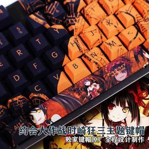 DATE A LIVE Tokisaki Kurumi translucency PBT heat-sublimation keycaps 108key Cherry Height