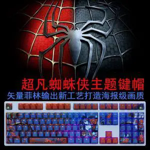 marvel universe Spider-Man translucency PBT heat-sublimation keycaps 108key Cherry Height