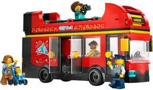 international version city Series 60407 Red Double-Decker Sightseeing Bus Number of parts 384 Suitable for age 7+ toy building blocks