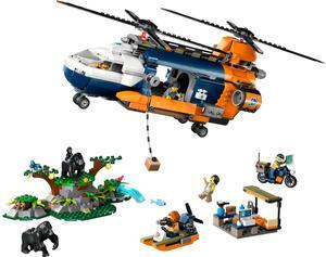 international version city Series 60437 Jungle Explorer Helicopter at Base Camp Number of parts 881 Suitable for age 8+ toy building blocks