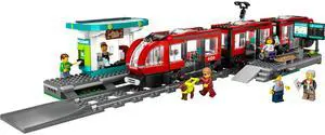 international version city Series 60423 Downtown Streetcar and Station Number of parts 811 Suitable for age 7+ toy building blocks