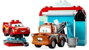 international version Disney Series 10996 Lightning McQueen & Mater's Car Wash Fun Number of parts 29 Suitable for age 2+ toy building blocks