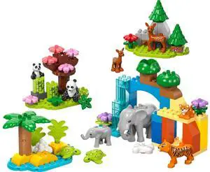 international version duplo Series 10446 3in1 Wild Animal Families Number of parts 92 Suitable for age 2+ toy building blocks