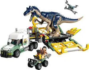international version jurassic world Series 76966 Dinosaur Missions: Allosaurus Transport Truck Number of parts 588 Suitable for age 8+ toy building blocks