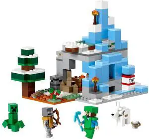 international version minecraft Series 21243 The Frozen Peaks Number of parts 304 Suitable for age 8+ toy building blocks
