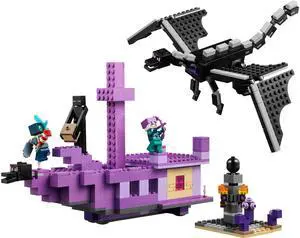 international version minecraft Series 21264 The Ender Dragon and End Ship Number of parts 657 Suitable for age 8+ toy building blocks