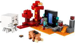 international version minecraft Series 21255 The Nether Portal Ambush Number of parts 352 Suitable for age 8+ toy building blocks