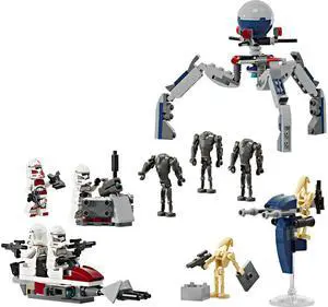international version star wars Series 75372 Clone Trooper & Battle Droid Battle Pack Number of parts 215 Suitable for age 7+ toy building blocks