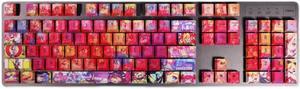 Meowth Run PBT heat sublimation key caps Rin Mariga secondary students anime sound game gorgeous colorful theme Translucent