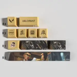 VALORANT Themed Keycaps Chamber PBT heat-sublimation keycaps 10 keys OEM high degree