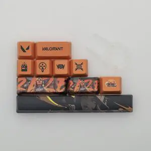 ROAXRJ VALORANT Themed Keycaps Raze PBT heat-sublimation keycaps 10 keys OEM high degree