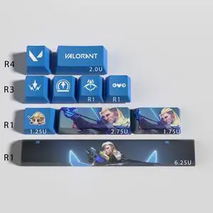 VALORANT Themed Keycaps Sova PBT heat-sublimation keycaps 10 keys OEM high degree