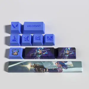 VALORANT Themed Keycaps Neon PBT heat-sublimation keycaps 10 keys OEM high degree