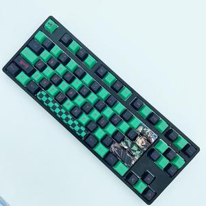 Mechanical Keyboard Keycaps Kamado Tanjirou PBT heat-sublimation keycaps 108 key set Cherry Height