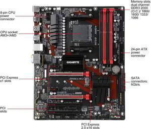 GIGABYTE GA 990X Gaming SLI Socket AM3+ AMD 990X DDR3 64 GB ATX