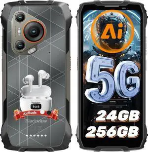 sluting Blackview BL7000 AI 5G Rugged Phone Android 15, 24GB+256GB/2TB MTK Dimensity 6300, 6.78" FHD+ 120Hz, 50MP + Night Vision 20MP, 7500mAh/33W, Rugged Smartphone Dual SIM/T-Mobile/NFC/OTG/IP69K
