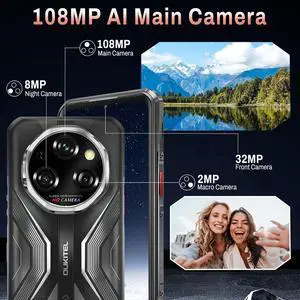 sluting OUKITEL WP55 Android 15 Rugged Phone Unlocked 5G- 36GB+256GB/TF 2TB Rugged Smartphone, 11000mAh(33W) Battery, 6.6" FHD+120HZ Display, 108MP Camera, 5G Dual SIM ,stylish and lightweight phone