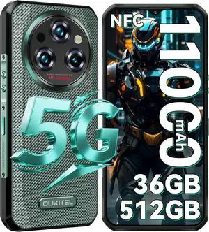 sluting OUKITEL WP35 Pro Rugged Smartphone 5G - 36GB+512GB Android 14 Rugged Phone, 11000mAh Large Battery, 6.6" FHD+ Corning Screen, Dual Sim Cell Phone, 64MP+32MP Camera, NFC/OTG/BT5.2/GPS, T-Mobile