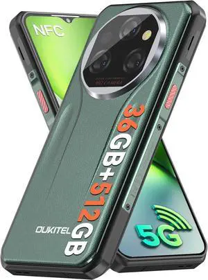 sluting WP39 Pro 5G Rugged Smartphone 12+24GB 36GB Memory 512GB 6.60" FHD+ Display 64MP Camera 11000mAh Battery Android 14 Phone NFC/GPS/T-Mobile