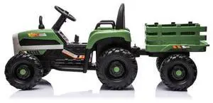 taoruifang Ride on Tractor with Trailer,24V Battery Powered Electric Tractor Toy, 200w*2motor 1.86-4.97MPH/Remote Control,electric car for kids,Three speed adjustable,USB,MP3 ,Bluetooth,LED light