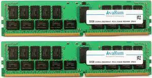 Avarum 64GB(2x32GB) Replacement for Kingston KSM29RD4/32HDR DDR4-2933mhz(PC4-23400) ECC Registered RDIMM 2Rx4 1.2V RAM Memory