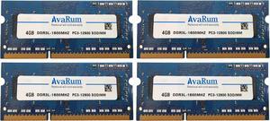 16GB (4X4GB) DDR3L-1600Mhz (PC3L 12800) SODIMM 1Rx8 Memory for Laptops by Avarum Ram